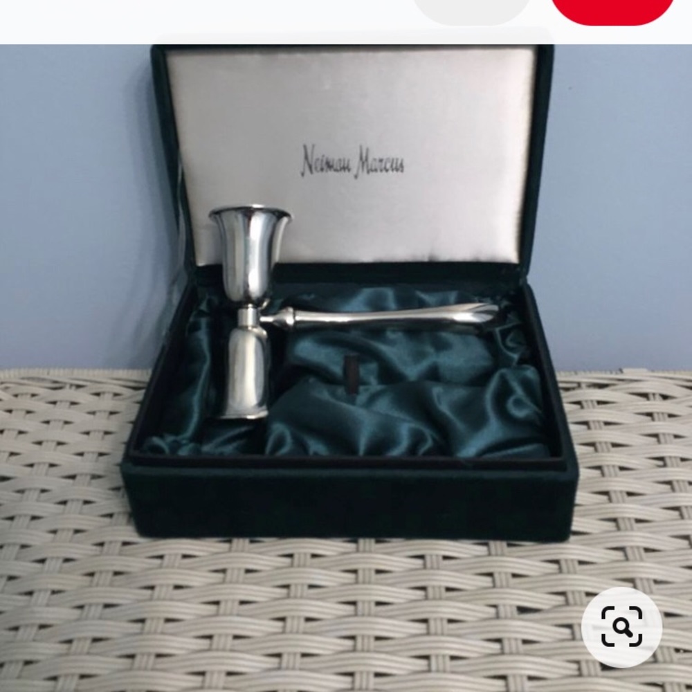 Neiman Marcus silver candle sniffer in velvet box